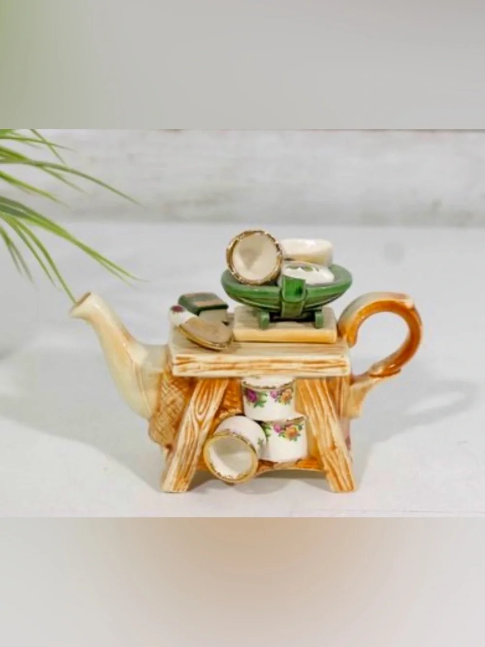 Royal Albert Miniature Tea Pot Figurine Gardener Gardening Potting Collectible
